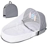 Baby Reisebett, Stubenwagen, Leicht, Portable Reisebettzelt, Zusammenklappbare Babywiege Für Die Reise, Tragbares Babybett Mit Spielzeug Und Netz, Waschbare Reisewiege, Faltbares Kleines Reisebett