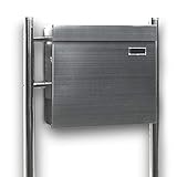 BITUXX Edelstahl Standbriefkasten Briefkasten Postkasten Mailbox Letterbox Briefkastenanlage mit Zeitungsrolle
