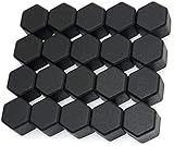Radschraube Abdeckung, Radschutzschraubenkappen, 20 pcs Automutter 15 mm 17 mm 19mm 21 mm Sechsee Gel Radmuttern Schraube Dekorative Reifreifenröhe Schraube Kappe Autoladmutterkappen (Farbname: Schwar