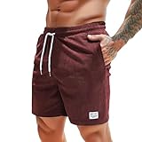 FASLOLSDP Sporthose Herren Kurz - Kurze Hosen Herren, Laufshorts Männer Sommer Baumwolle Jogginghose Fitnesshose LeinenShorts 3/4 Sport Sportshorts Bermuda Shorts Hose Trainingshose Tennishose