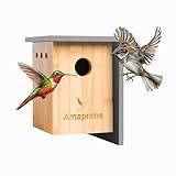Amaprime Vogelhaus aus Holz - Bule Vogelhaus, langlebige Vogelhäuser für draußen, perfekt für Kolibri, leicht zu reinigendes Design, Räumungsgarten Landhäuser