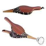 TOGETDREAM Blasebalg für Kamin und Grill, Handblasebalg Luftgebläse Aus Holz für Draussen Camping, Grillblasebalg Mit Lederband, 40 X 17cm Blasebalg Kamin