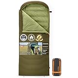 KingCamp Daunen Schlafsack Ultraleicht,Schlafsack Erwachsene Warm -3°C bis 17°C，100% Baumwollgewebe,für Outdoor Camping 3-4 Jahreszeiten 220x80 cm 1.8kg