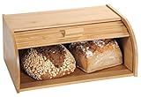 Kesper Großer Brotkasten aus Bambus mit Rollklappe, 40 x 27 x H17 cm, Frischhaltebox, Brotbox, FSC