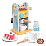 ICEKO Kinder Holz-Kaffeemaschine | Rollenspiel-Zubehör für Kinderküchen | Geschenk für Jungen und Mädchen ab 3 Jahren