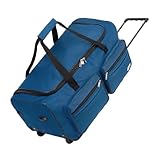 MONZANA® Reisetasche mit Rollen 85 Liter Volumen Trolley Funktion Teleskopgriff 70x36x34cm Standfüße XL Groß Weichgepäck Reisegepäck Gepäcktasche