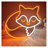 Hängende Kunst Leuchtreklamen LED-Neonschild „Fuchs“, USB-betrieben Mit Dimmfunktion, Für Räume Mit Tiermotiven, Spielzimmer Und Partydekorationen, 33cmх30cm