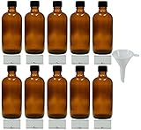 mikken 10 x braune Apothekerflasche 100ml made in Germany, inkl Beschriftungsetiketten + Trichter
