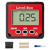 Gvolatee Winkelmesser Digital, Digitale LCD Wasserwaage, Elektronische Neigungsmesser, Digitaler Bevel Box, Level Box mit Magnetfuß für die Holzbearbeitung, das Automobilindustrie & die Baugewerbe