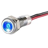 LED-Kontrollleuchte - 6 mm - V2A Edelstahl - AC/DC 6V-24V - Staub und Wasserdicht nach IP67 - Blau