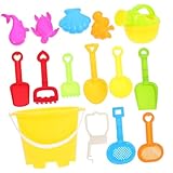COSMEVIVI 13 Teiliges Kreatives Strand Spielset Mit Bunten Sandwerkzeugen Und Eimer Inklusive Cartoon Sandformen Für Pools Hinterhof Und Sandkasten Ideal Für Kinder