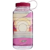 Nalgene Sustain Wasserflasche mit breiter Öffnung, klares Buntglas, Sonnenuntergang