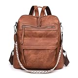 Puwuzixi Frauen Rucksack Wasserdicht Anti-Diebstahl Leichtgewicht PU Mode Reisen Mehrzweck Cabrio Geldbörse Umhängetasche Handtasche Rucksack