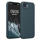 kwmobile Handyhülle kompatibel mit Apple iPhone 16e Hülle - gummierte Handy Case aus Silikon in Dunkler Schiefer