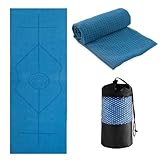 Yoga-Handtuch, rutschfest, Hot Yoga Handtuch für Matte, 61 x 182,9 cm, Yoga-Decke, Reise-Yoga-Matte, Handtuch, schnell trocknend, Fitness-Matte, Handtuch mit Griffpunkt, Mikrofaser, Yogamatten, Tuch