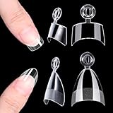480 Stück Nail Tips: 240 Stück Kurze Halbe Abdeckung Mandel Nägel & 240 Stück Kleine Quadratische Nägel, Klare Halbe Abdeckung Französische Fake Nail Nagel Tip mit Box, 12 Größen