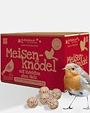 Futterbauer Meisenknödel 200 Stück ohne Netz Plus Insekten, Energiereiche Meisenknödel mit Insekten für Wildvögel, ohne Netz, ca. 90 g je Knödel, mit Vitaminen & Fetten