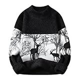 Weihnachtssweatshirt für Herren - Weihnachtsmann Gedruckt Sweatshirt Oversize Weihnachts Hoody aus Strickwaren Langarm Sweatshirt Weihnachtspullover Multicolor X-Mas Sweatshirt