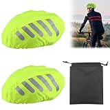 ZYKORT 2 Stück Fahrradhelm Regenschutz, Wasserdichter Helmüberzug, Reflektierende Fahrrad Helmüberzug, Regenschutz für Fahrradhelm für Ausflüge Reisen, Fahrten