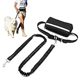Laufleine Für Hunde, Jogging Lead Dogs, Hands-Free Running Lead for Dogs, Dog Lead for Jogging Running, Hands-Free Lead with Reflective Elastic Running Lead and Dual Handles for Jogging and Walking