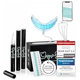 Hochwertiges Teeth whitening kit von UniqueSmile - Testsieger 2023-100 Tage risikofrei testen - All in One Bundle für Zahnaufhellung & weiße Zähne - Zahn Bleaching Set (Basic-Set)
