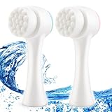 SYXLS 2 Stück Manuelle Gesichtsreinigungsbürste, 2 in 1 Gesichtsreinigungsbürste, Doppelseitige Peelingbürste, Nicht-Elektrische Gesichtsreinigungsbürste, Geeignet Für Alle Arten Von Haut