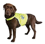TRIXIE Warnweste für Hunde M neongelb – Sicherheitsweste mit reflektierenden Elementen für mehr Sicherheit im Dunkeln – verstellbar & pflegeleicht mit Klettverschluss - 30082