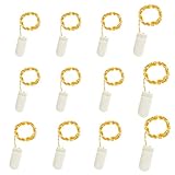 LED Lichterkette mit Batterie 12 Stück 1M 10 LED, Wasserdichte Led Lichterkette für Mini Fläschen zur Party, Hochzeits Deko,Weihnachten, Halloweent