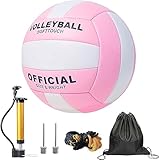 Volleyball Größe 5, PU Leder Weich Beachvolleyball, Wasserdichter Indoor- und Outdoor-Sport-Volleyball, Wettkampfvolleyball ist für Anfänger, Profisportler und Jugendliche