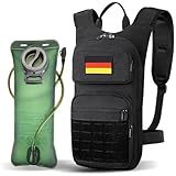 Jueachy Trinkrucksack mit 3L TPU Trinkblase: Skirucksack Fahrradrucksack Klein für Damen Herren Molle Militär Motorrad Rucksack Taktischer Laufrucksack für Fahrrad Laufen Radfahren Wandern Joggen