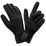 AUAUY Neopren Tauchhandschuhe, 3mm Warme Tauchhandschuhe, Flexibel Schwimmhandschuhe mit Anti-Rutsch Partikeln, Erwachsene Fünf-Finger-Tauchhandschuhe für Open Water Swimming Surfing Tauchen (A-M)