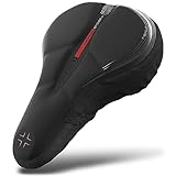 WITTKOP Fahrradsitzkissen mit Gelkissen & Memory-Schaum I Ergonomischer Fahrradsitzbezug für Damen und Herren mit 3-Zonen-Konzept I Bequemer Fahrradsattelbezug für Peloton & Fahrradsitz