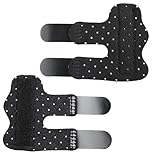 TingDongWei 2 Stück Fingerschienen, Verstellbare Wiederverwendbare Fingerlinge Fingerglätter Fingerstütze für gebrochene Finger & Arthrose Schmerzlinderung, Schwarz