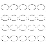 SHUBEIEUMI 20 Stück Schlüsselring, Ø 25mm, Edelstahl Schlüsselring, DIY Schlüsselanhänger Zubehör, Metall Split Ring für Büro Haushalt Auto Schlüssel