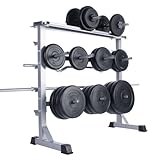 Physionics® Hantelablage - Ø 25 mm, max. 300kg, 3 Ebenen, Grau/Schwarz, Stahl - Hantelständer, Kurzhantelständer, Langhantelständer, Hantelscheibenständer, Kurzhanteln (Schwarz)