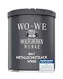 WO-WE Metallschutzlack 4in1 Metalllack Metallfarbe Metallschutzfarbe W908 Anthrazitgrau - 750ml