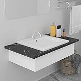 Rantry Einbauwaschbecken 42 x 39 x 18 cm aus weißer Keramik, Dekor für Möbel, Waschbecken, Badezimmer, Aufsatzwaschbecken für Badezimmer