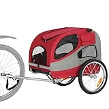 Fiximaster Fahrradanhänger für Hunde, Faltbarer Hundeanhänger mit Sicherheitsreflektoren, Aufbewahrungstasche, Gepolstertem Innenraum und Sicherheitsleinen, Hundetransporter bis 30 kg