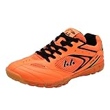 sekiueo Herren Badmintonschuhe Tischtennis Squashschuhe Atmungsaktive Leichte Sneakers Für Den Platz,Orange,43 EU