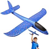 PARENCE.- Styropor-Wurfflugzeug - Manueller Segler, Spielzeug, Outdoor - Aeronaut Modell, 36x37cm, Bleu