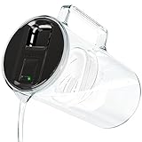 Wessper Wasserfilter Kanne mit LED Anzeige 3 L, Glas wasserkanne mit aktivkohle filter, Wassekrug mit wasserfilterkartuschen für trinkwasser BPA FREE, Schwarz