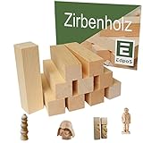 EdpaS Schnitzholz Zirbenholz - 10 Stück Holzblock mit Schnitzvorlage (10x2,5x2,5cm) -schnitzen für Kinder -Schnitzset - schnitzen drechseln mit Zirbenholz - Schnitzen Kinder Schnitzholz Rohlinge