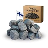 Doubleyou Geovlies & Baustoffe | Saunasteine Premium 10 kg | 80-120 mm DIABAS Groß | Für alle Saunaöfen | Hitzebeständig & Wärmespeichernd | Handverlesen & Hochwertig | Deutsche Aufgusssteine