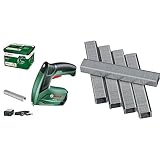 Bosch Akku Tacker PTK 3,6 LI (Integrierter Akku, 3,6 Volt, 30 Schläge/min, in Metalldose) & 1000x Tackerklammer Typ 53