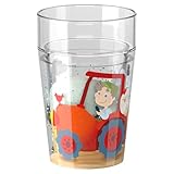 HABA Glitzerbecher Bauernhof – Kinderbecher mit funkelndem Glitzer-Effekt, perfekt für Wasser, Saft & Tee, Praktisch für kleine Hände – 2012447008