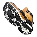 Steigeisen für Bergschuhe 19 Zähne, 403 Edelstahl Ice Klampen Steigeisen mit 2 Klettbänder, Anti Rutsch auf EIS und Schnee für Wandern Klettern Bergsteigen Eisfischen im Winter (XL (EU 45-47))