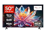 TCL 50T6C 50 Zoll QLED 4K HDR Fernseher, Smart Fire TV mit Dolby Vision & Atmos, HDR10+, Sprachbefehl Funktion & Ask Alexa
