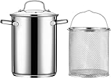 Nudeltöpfe, 4-Liter-Suppentopf mit Siebkorb, Spargeltopf aus Edelstahl 304, Meeresfrüchte-Kochtopf, Langusten-Kochtopf, Truthahn-Frittiertopf zum Dämpfen und Kochen