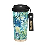 linqin Reise-Kaffeebecher Togo mit Deckel, Edelstahl, isoliert, Autobecher für heiße und kalte Getränke, 500 ml, auslaufsicher