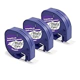 3 X Kompatible zum Dymo Etikettenband Transparent als Ersatz für Dymo Letratag Kunststoff Clear Etikettenband, 12mm x 4m Plastic Durchsichtig Band für LT-100H LT-100T LT-110T XR